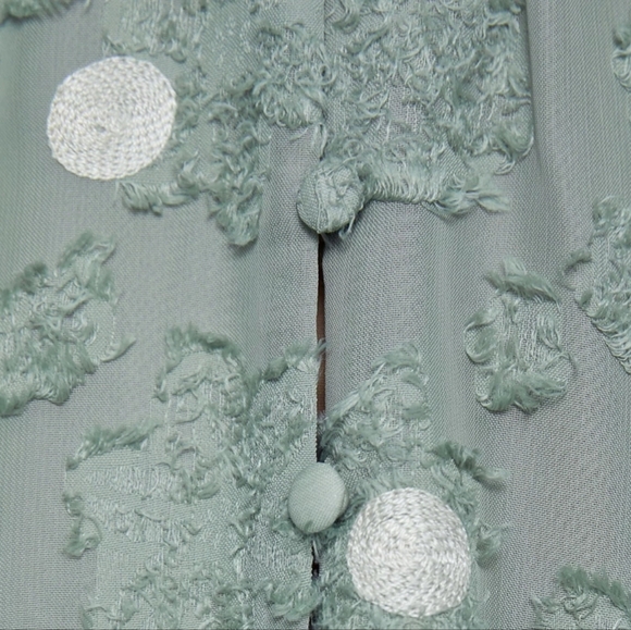 Zara Combined Structured Midi Dress in Green ASO Queen Letizia - Picture 6 of 8